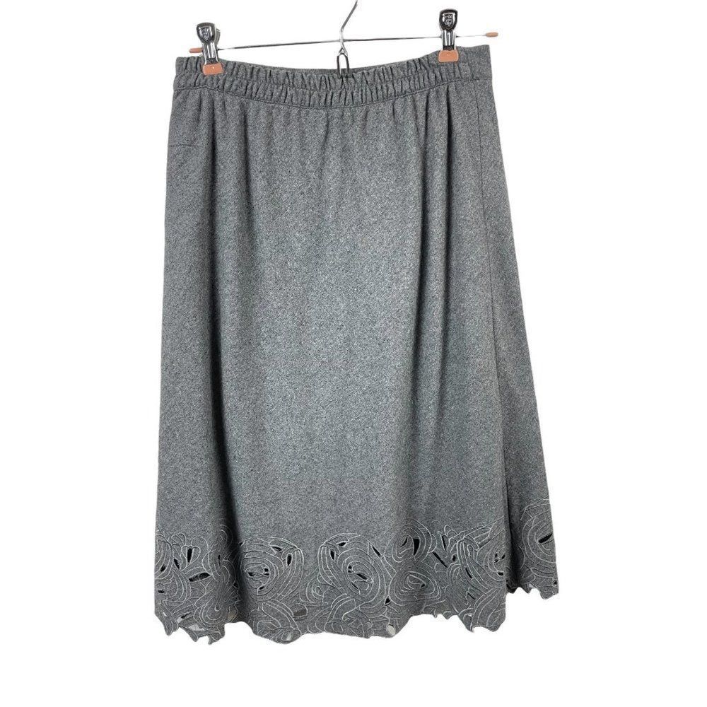 Vintage BFA Classics Wool Retro Floral Cutout Skirt Size 8